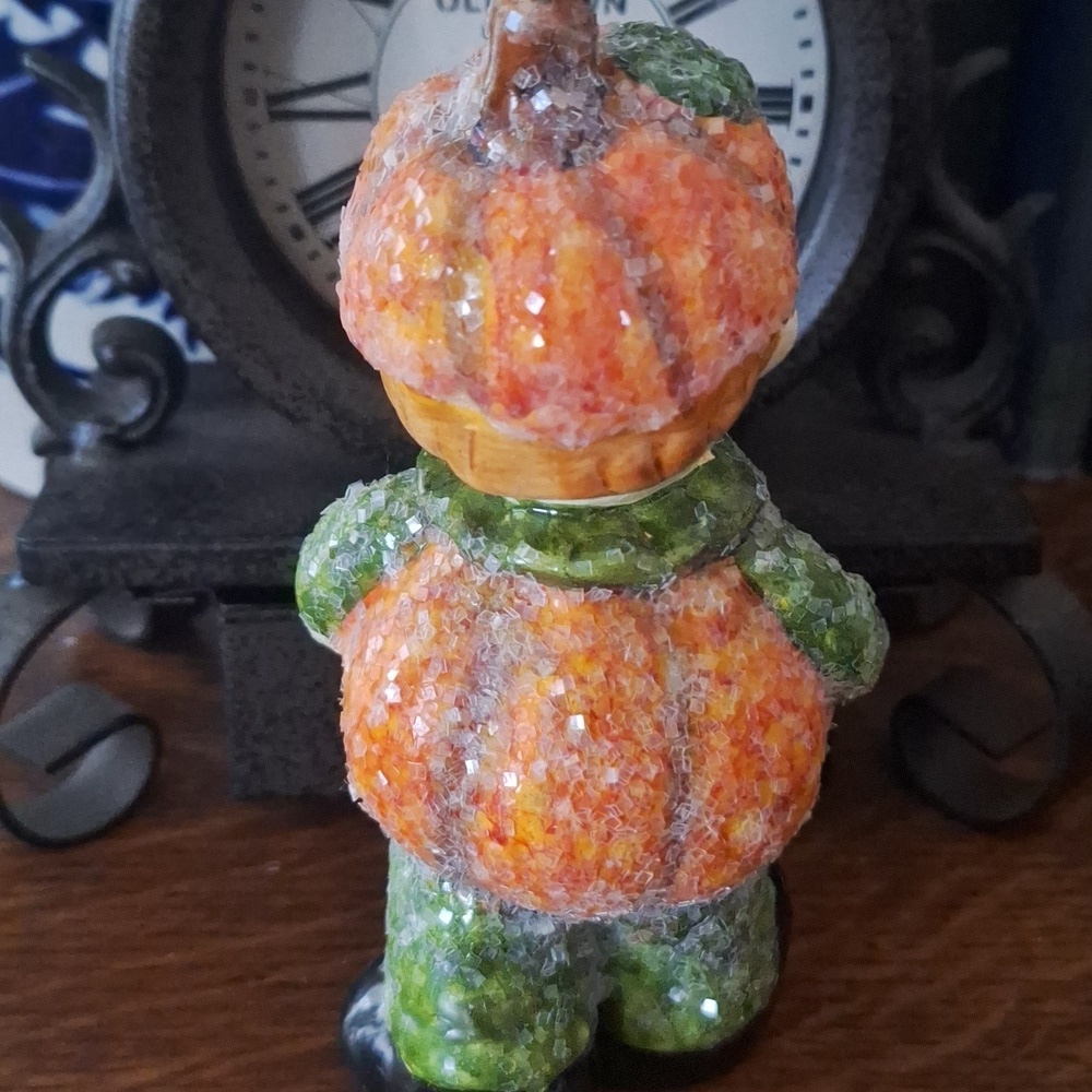 Vintage Porcelain Halloween Boy in Pumpkin and Girl in Ghost Costume Figurines - Picture 4 of 8